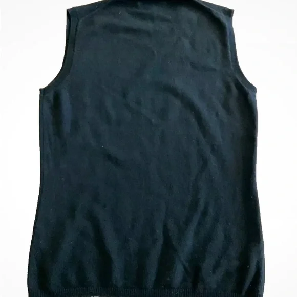 Burberry Womens Gorgeous Pure Cashmere Sweater Vest Black Size Small from Italy - Picture 3 of 5